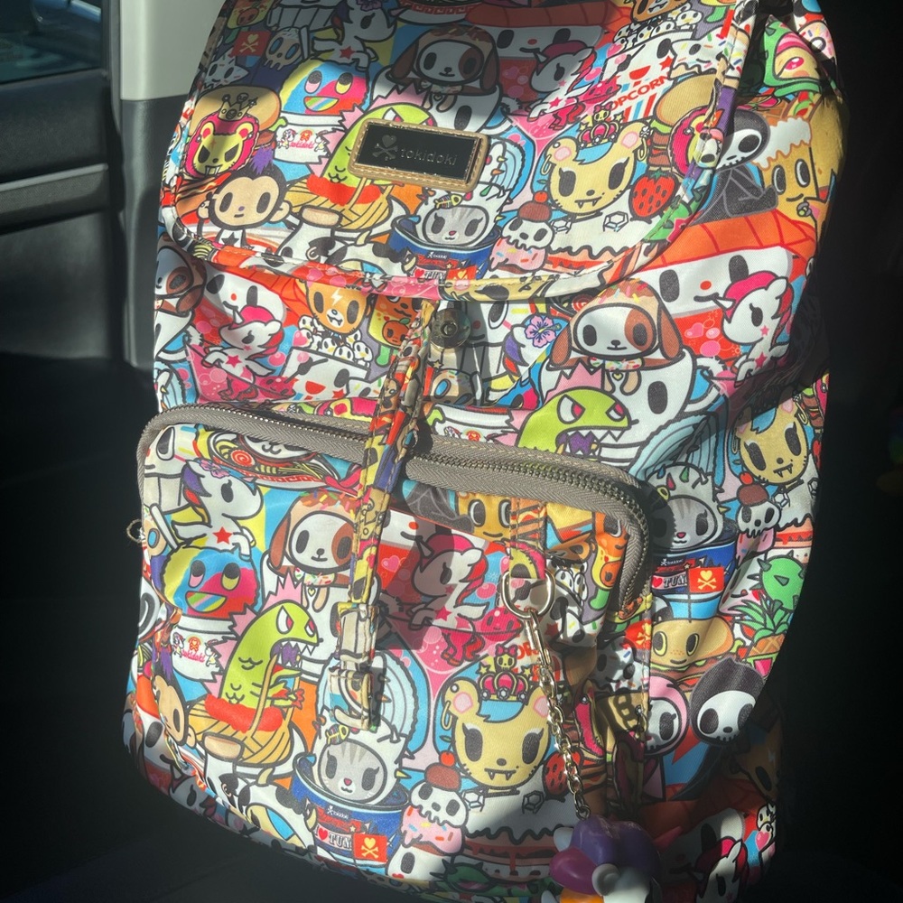 Tokidoki Blue Backpack with Multicolor Accents
